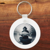 ピエロ漁師魚釣り面白いハロウィーンTシャツ キーホルダー (正面)