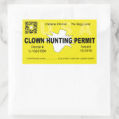 ピエロ狩り許可(4x)(黄色) 長方形シール (バッグ)