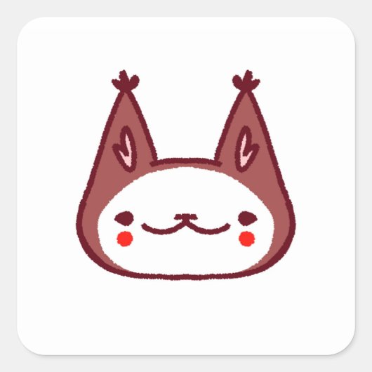 ピエロ猫シール スクエアシール (正面)