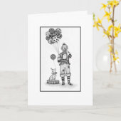 ピエロ誕生日 カード (黄色い花)