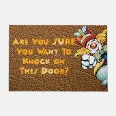 ピエロ頼本当にノックしたい?おもしろい ドアマット (正面)