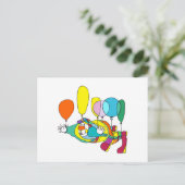 ピエロ飛んでいる（風船） ポストカード (スタンド正面)