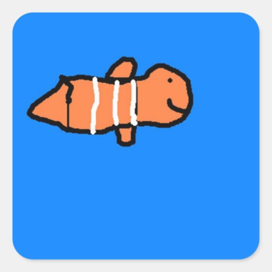 ピエロ魚のシール スクエアシール (正面)