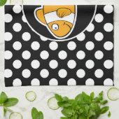 ピエロ魚の白黒水玉模様 キッチンタオル (折り畳み)