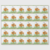 ピエロ魚の誕生日3歳 ラッピングペーパー (フラット)