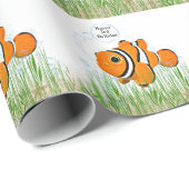 ピエロ魚の誕生日3歳 ラッピングペーパー (ロールコーナー)