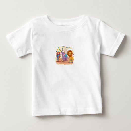 ピエロ&アニマルサーカスTシャツデザイン🎨🎭 ベビーTシャツ (正面)