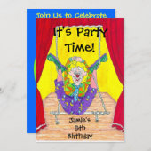 ピエロ·ケーパー·バースデー·パーティーの招待 招待状 (正面/裏面)