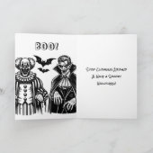 ピエロ、ゾンビとヴァンパイアハロウィンカラーリングページ カード (内部)