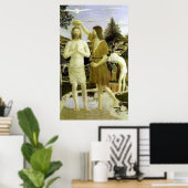 ピエロ・デラ・フランチェスカによるキリストのバプテスマ（1449年） ポスター (ホームオフィス)