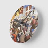 ピエロ・デラ・フランチェスカによるヘラクリウスの戦い ラウンド壁時計 (傾斜)