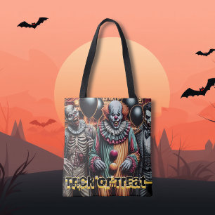 ピエロ、ヴァンパイアとゾンビハロウィーントリックまたはトリート トートバッグ