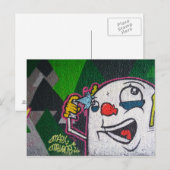 ピエロ(白顔落書き) ポストカード (正面/裏面)