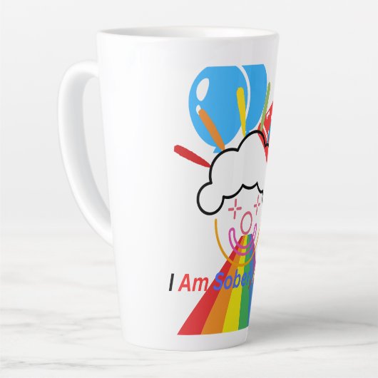 ピエロ：私は再び酔っ払っている カフェラテマグ (左アングル)