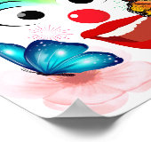 ピエロ、蝶とパステルカラー ポスター (角)