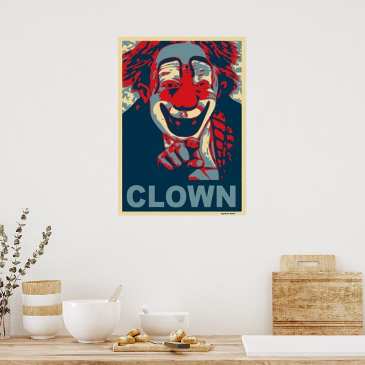 ピエロ（赤と青） ポスター (キッチン)