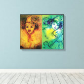 ピエロ（黄色と緑） キャンバスプリント (インサイチュ (ウッドフロア))