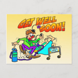 ピエロGet Well Soonはがき ポストカード