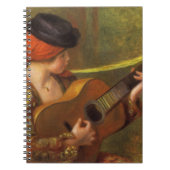 ピエースペインのル・ルノアールのギターを持つ若い女性 ノートブック (正面)