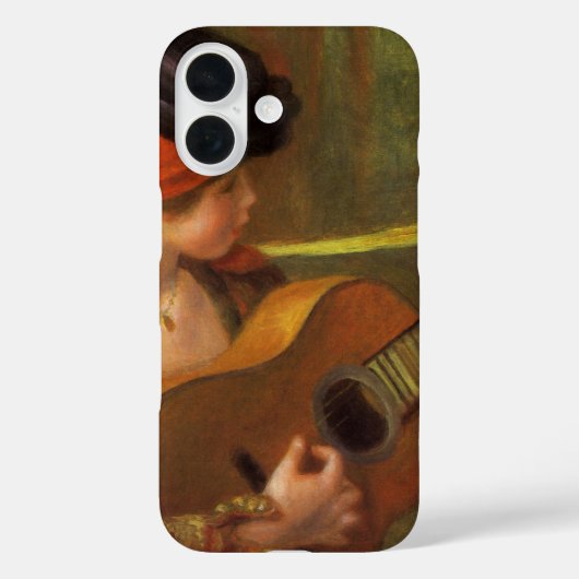 ピエースペインのル・ルノアールのギターを持つ若い女性 Case-Mate iPhoneケース (裏面)