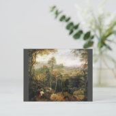 ピエーター・ブルーゲルによるガローズの上のマグピー ポストカード (スタンド正面)