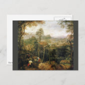 ピエーター・ブルーゲルによるガローズの上のマグピー ポストカード (正面/裏面)