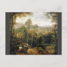 ピエーター・ブルーゲルによるガローズの上のマグピー ポストカード