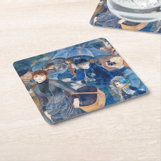 ピエールオーギュストルノアールザ傘 スクエアペーパーコースター (アングル)