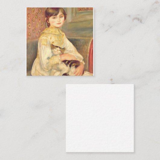 ピエールオーギュストルノアールジュリーマネ猫 スクエア名刺 (正面/裏面)