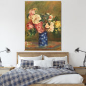 ピエールオーギュストルノアールピンクブルーブーケバラ キャンバスプリント (インサイチュ (寝室))