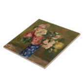 ピエールオーギュストルノアールピンクブルーブーケバラ タイル (側面)