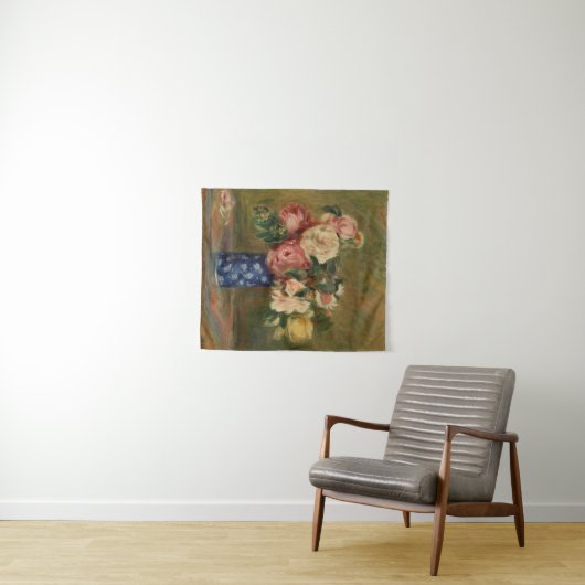 ピエールオーギュストルノアールピンクブルーブーケバラ タペストリー (インサイチュ(横))