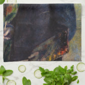 ピエールオーギュストルノアール – クロードモネポートレート キッチンタオル (折り畳み)