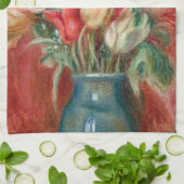 ピエールオーギュストルノアール – チューリップブーケ キッチンタオル (折り畳み)