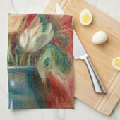 ピエールオーギュストルノアール – チューリップブーケ キッチンタオル (四つ折り)