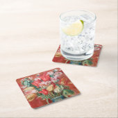 ピエールオーギュストルノアール – チューリップブーケ スクエアペーパーコースター (インサイチュ)