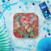 ピエールオーギュストルノアール – チューリップブーケ ペーパープレート (パーティー)