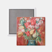 ピエールオーギュストルノアール – チューリップブーケ マグネット (正面/裏面)