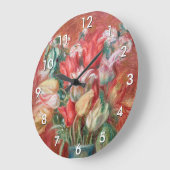 ピエールオーギュストルノアール – チューリップブーケ ラージ壁時計 (傾斜)