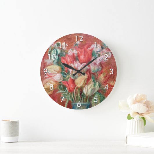 ピエールオーギュストルノアール – チューリップブーケ ラージ壁時計 (ホーム)
