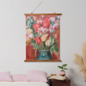 ピエールオーギュストルノアール – チューリップブーケ 吊り下げ型タペストリー (寝室)