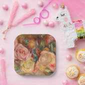 ピエールオーギュストルノアール-バラ ペーパープレート (パーティー)