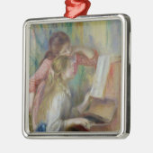 ピエールピアノのルノアール|の若い女の子 メタルオーナメント (左)