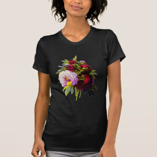ピエールヨセフRedoute著シャクヤク Tシャツ