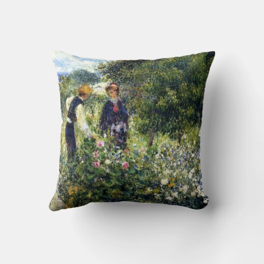 ピエールルノアール絵画ズの花を摘む クッション (裏面)