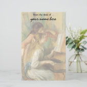 ピエールルノアール著ピアノの若い女の子 便箋 (スタンド正面)