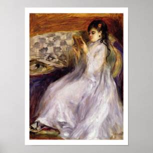 ピエールルノアール の若い女性の読書 ポスター