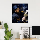 ピエールルノアール – クロード読モネの新聞 ポスター (ホームオフィス)