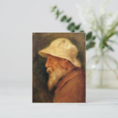 ピエールルノアール – 白い帽子と自己の肖像画 ポストカード (スタンド正面)