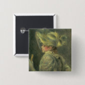 ピエールルノアール|白い帽子 缶バッジ (正面&裏面)